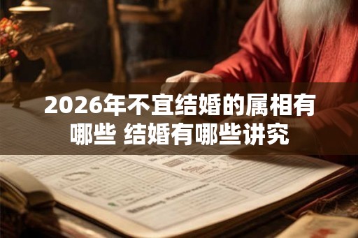 2026年不宜结婚的属相有哪些 结婚有哪些讲究 2026年不宜结婚的属相有哪些 结婚有哪些讲究