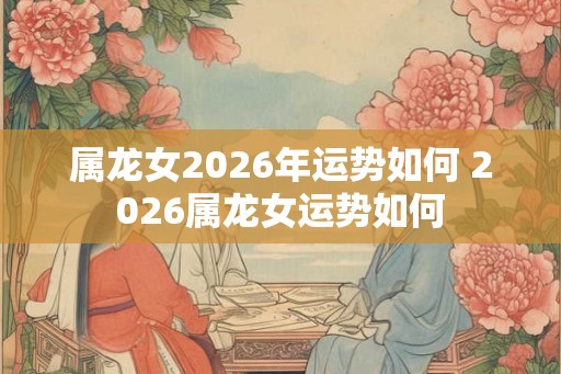 属龙女2026年运势如何 2026属龙女运势如何