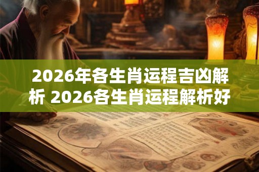 2026年各生肖运程吉凶解析 2026各生肖运程解析好坏如何