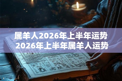 属羊人2026年上半年运势 2026年上半年属羊人运势如何