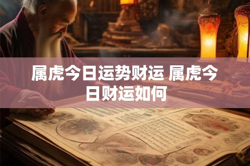属虎今日运势财运 属虎今日财运如何