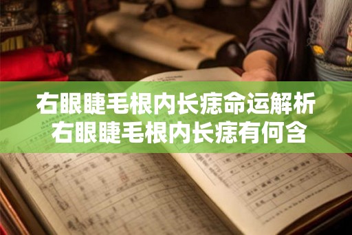 右眼睫毛根内长痣命运解析 右眼睫毛根内长痣有何含义