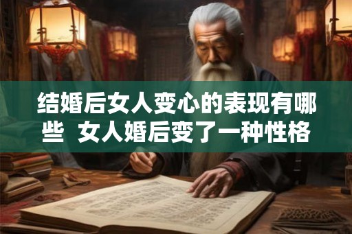 结婚后女人变心的表现有哪些  女人婚后变了一种性格