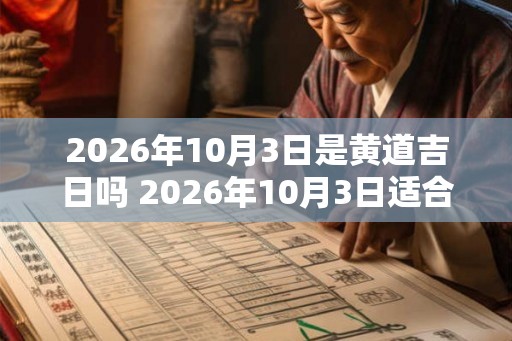 2026年10月3日是黄道吉日吗 2026年10月3日适合选黄道吉日吗