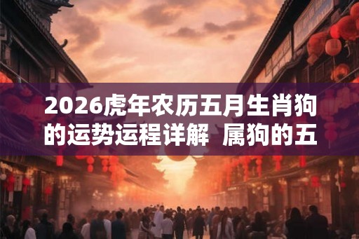 2026虎年农历五月生肖狗的运势运程详解  属狗的五行属什么