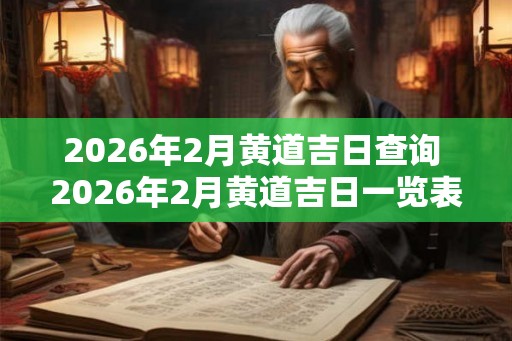 2026年2月黄道吉日查询 2026年2月黄道吉日一览表