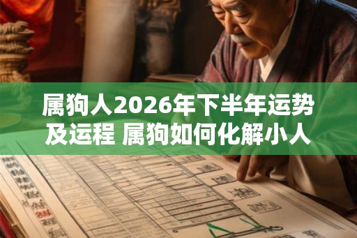 属狗人2026年下半年运势及运程 属狗如何化解小人