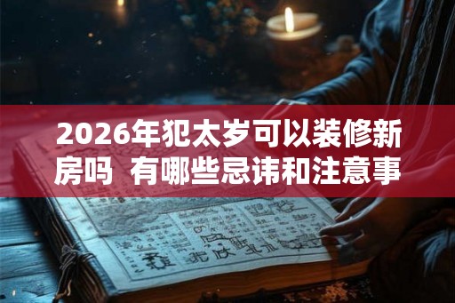 2026年犯太岁可以装修新房吗  有哪些忌讳和注意事项