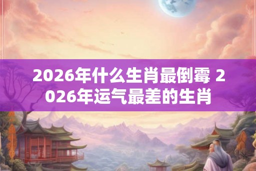 2026年什么生肖最倒霉 2026年运气最差的生肖 2026年什么生肖最倒霉 2026年运气最差的生肖