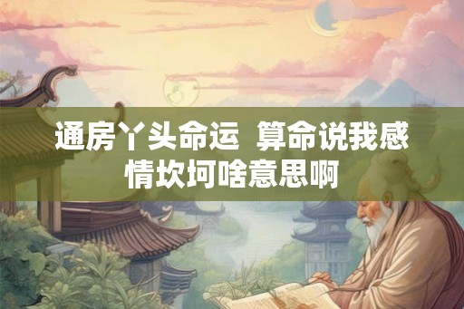 通房丫头命运 算命说我感情坎坷啥意思啊 通房丫头命运 算命说我感情坎坷啥意思啊