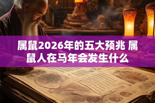 属鼠2026年的五大预兆 属鼠人在马年会发生什么