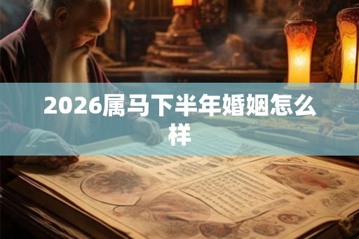 2026属马下半年婚姻怎么样