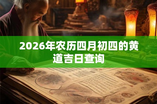 2026年农历四月初四的黄道吉日查询 2026年农历四月初四的黄道吉日查询