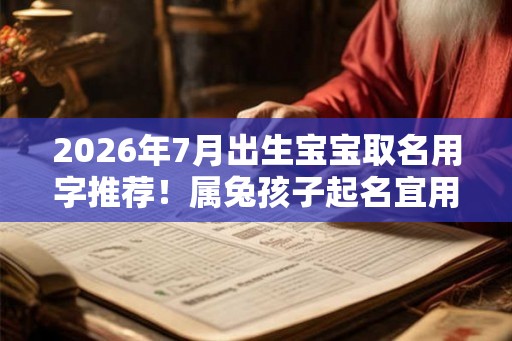 2026年7月出生宝宝取名用字推荐！属兔孩子起名宜用字大全