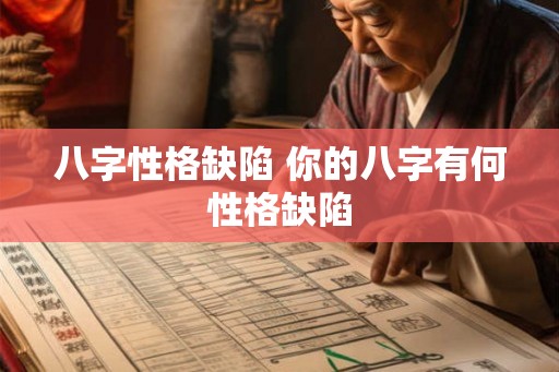 八字性格缺陷 你的八字有何性格缺陷