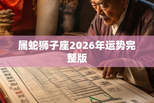 属蛇狮子座2026年运势完整版