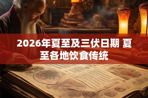2026年夏至及三伏日期 夏至各地饮食传统