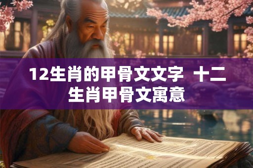 12生肖的甲骨文文字  十二生肖甲骨文寓意