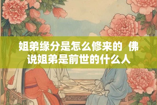 姐弟缘分是怎么修来的  佛说姐弟是前世的什么人
