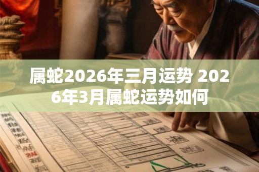 属蛇2026年三月运势 2026年3月属蛇运势如何