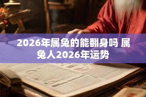 2026年属兔的能翻身吗 属兔人2026年运势