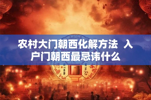农村大门朝西化解方法  入户门朝西最忌讳什么