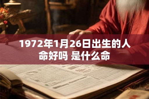 1972年1月26日出生的人命好吗 是什么命