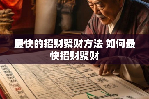 最快的招财聚财方法 如何最快招财聚财