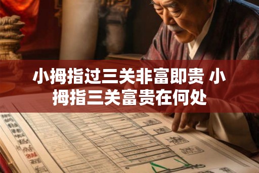 小拇指过三关非富即贵 小拇指三关富贵在何处