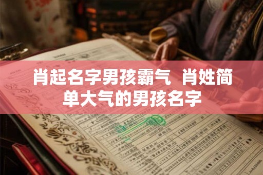 肖起名字男孩霸气  肖姓简单大气的男孩名字