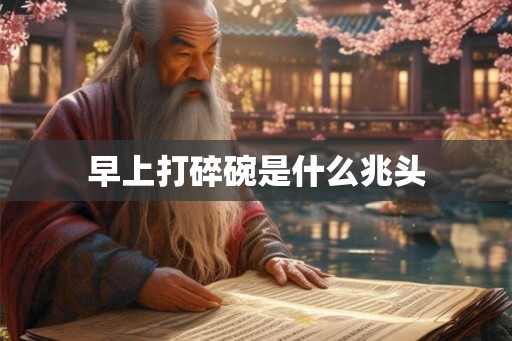 早上打碎碗是什么兆头