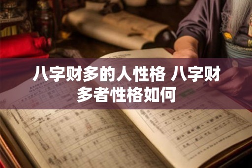 八字财多的人性格 八字财多者性格如何