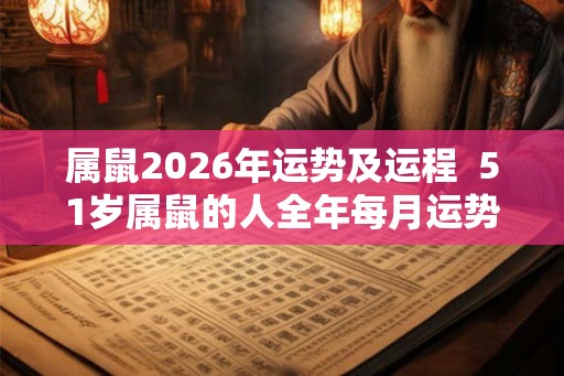 属鼠2026年运势及运程 51岁属鼠的人全年每月运势详解 属鼠2026年运势及运程 51岁属鼠的人全年每月运势详解