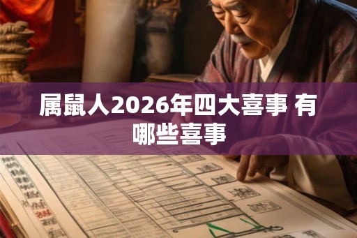 属鼠人2026年四大喜事 有哪些喜事