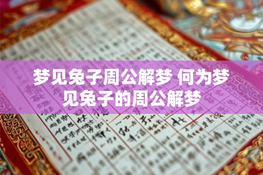 梦见兔子周公解梦 何为梦见兔子的周公解梦 梦见兔子周公解梦 何为梦见兔子的周公解梦
