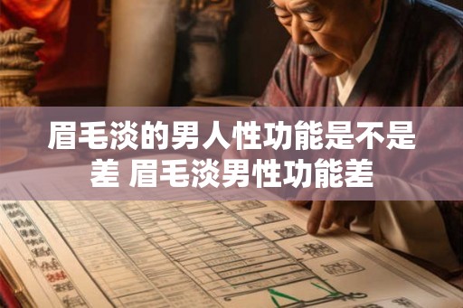 眉毛淡的男人性功能是不是差 眉毛淡男性功能差