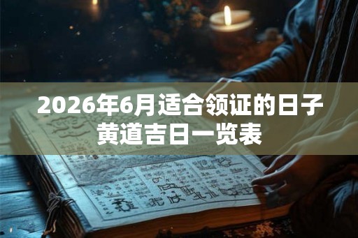 2026年6月适合领证的日子黄道吉日一览表