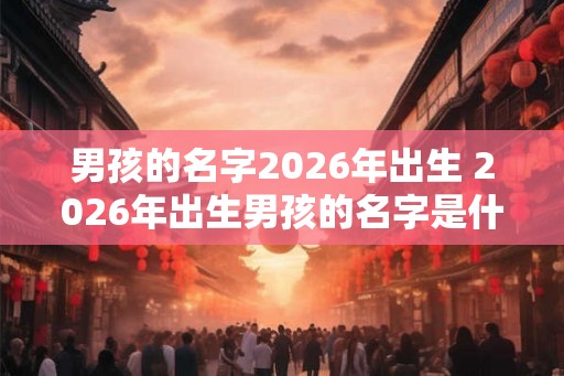 男孩的名字2026年出生 2026年出生男孩的名字是什么