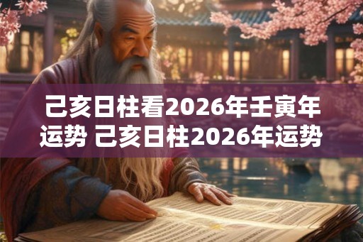 己亥日柱看2026年壬寅年运势 己亥日柱2026年运势好吗