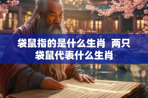 袋鼠指的是什么生肖 两只袋鼠代表什么生肖 袋鼠指的是什么生肖 两只袋鼠代表什么生肖