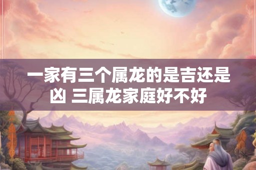 一家有三个属龙的是吉还是凶 三属龙家庭好不好