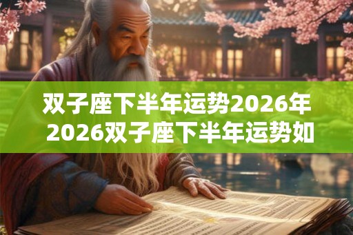 双子座下半年运势2026年 2026双子座下半年运势如何