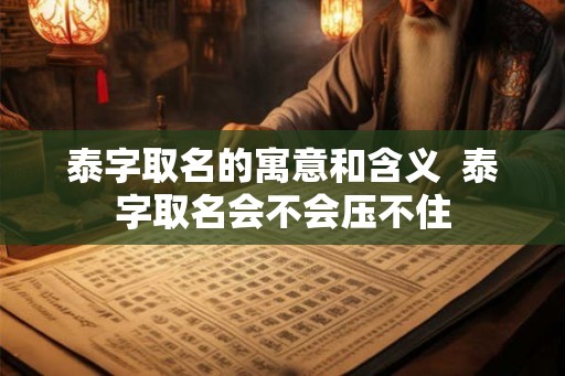 泰字取名的寓意和含义  泰字取名会不会压不住