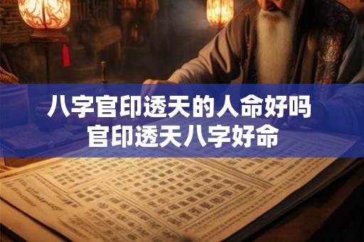 八字官印透天的人命好吗 官印透天八字好命