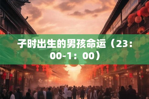 子时出生的男孩命运(23:00-1:00) 子时出生的男孩命运(23:00-1:00)