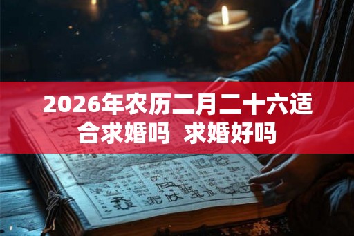 2026年农历二月二十六适合求婚吗  求婚好吗