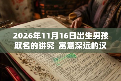 2026年11月16日出生男孩取名的讲究  寓意深远的汉字详解