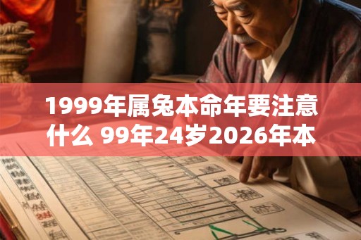 1999年属兔本命年要注意什么 99年24岁2026年本命年佩戴什么好