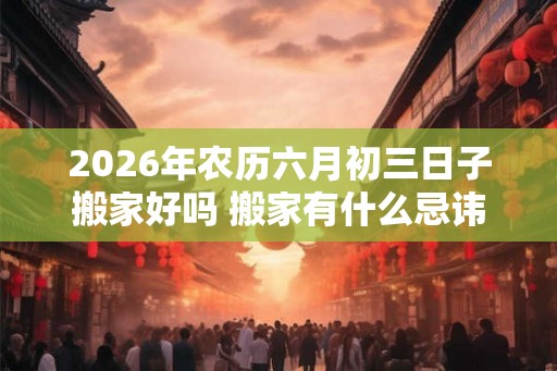 2026年农历六月初三日子搬家好吗 搬家有什么忌讳 2026年农历六月初三日子搬家好吗 搬家有什么忌讳
