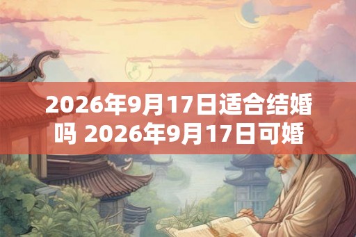 2026年9月17日适合结婚吗 2026年9月17日可婚